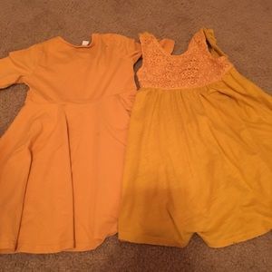 Bundle of dresses. Mustard color.